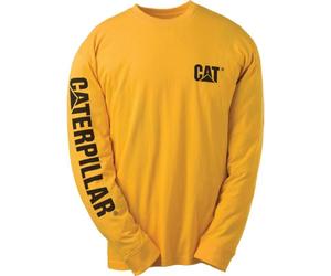 Caterpillar - Trademark Banner Long Sleeve T-Shirt - Yellow - Tee Shirt - S