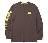 Caterpillar Trademark Banner Mens Long Sleeve T-Shirt - Grey - Size X-Large