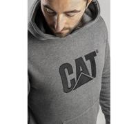 Caterpillar Trademark Hooded Sweatshirt Heather Grey Embroidered logo on chest