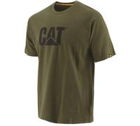 Caterpillar Trademark Logo T Shirt Chive High density 3 D print., Rib trim wit