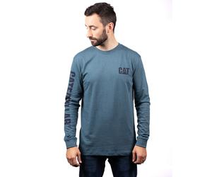 Caterpillar Trademark Long Sleeve T-Shirt Premium Cotton Work Tee Logo S-4XL