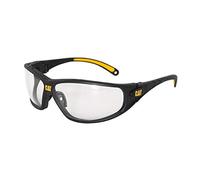 Caterpillar Tread Safety Glasses, Black and Yellow, Smoke