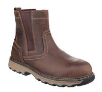 Caterpillar Unisex Pelton Safety Leather Boots - Dark Beige - 12 UK - Dark Beige