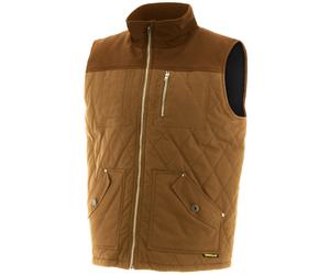 Caterpillar Waxed Cotton Vest Unisex Body Warmers BROWN - Size Small