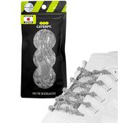 Caterpy RUN No-Tie Shoelaces, 75cm, Ghost Gray, Reflective