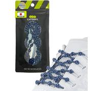 Caterpy RUN - Ultimate No Tie Shoelaces for Adults & Kids - Versatile & Easy-to-Use Shoe Laces - Midnight Blue (Reflective), Standard, Single Pack