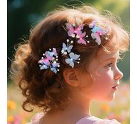 Catery Butterfly Bride Wedding Hair Pins Silver Wedding Hair Pieces Pearl Bridal Hair Accessories for Brides and Women(Pack of 4)