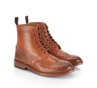 Catesby 1144 Premium Leather Mens Boots Goodyear Welted Brogue Lightweight Durable Smart Casual Lace Up for Men, Tan, UK 11