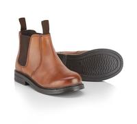 Catesby Adam Premium Leather Kids Dealer Boots Lightweight Durable Chelsea Boots, Tan, UK 4