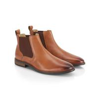 Catesby Andrew Comfort Flex Premium Leather Mens Boots Comfort Padded Lightweight Durable Chelsea Boots for Men, Tan, UK 7