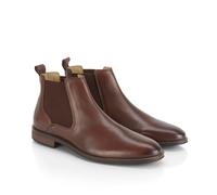 Catesby Andrew Comfort Flex Premium Leather Mens Boots Comfort Padded Lightweight Durable Chelsea Boots for Men, Brown, UK 10