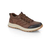 Catesby Bristol Mens Trainers Waxy Nubuck Leather Classic Casual Shoes Extra Padded Comfort Sneakers for Men, Coffee, UK 10