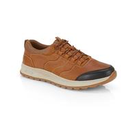 Catesby Bristol Mens Trainers Waxy Nubuck Leather Classic Casual Shoes Extra Padded Comfort Sneakers for Men, Tan, UK 10