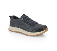 Catesby Bristol Mens Trainers Waxy Nubuck Leather Classic Casual Shoes Extra Padded Comfort Sneakers for Men, Navy, UK 8