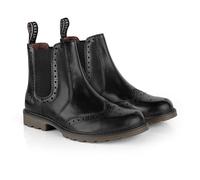 Catesby Bute Leather Mens Boots Brogue Lightweight Durable Dealer Boots For Men, Black, UK 8