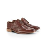 Catesby Churchill Premium Leather Mens Shoes Brogues Lightweight Comfort Padded Wedding Formal Shoes for Men, Brown, UK 11