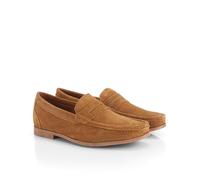 Catesby College Premium Suede Loafers for Men Extra Padded Breathable Mens Casual Shoes Comfortable Moccasins Slip On Flats, Tan, UK 7