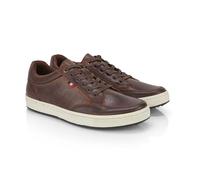 Catesby Devon Mens Trainers Waxy Nubuck Leather Classic Casual Shoes Extra Padded Comfort Sneakers for Men, Coffee, UK 12