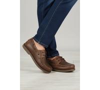 CATESBY ENGLAND Men's Hector Leather Casual Lace-up Boat Shoes in Tan | Size: 7 CATESBY ENGLAND Tan 7