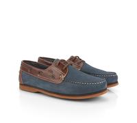 CATESBY ENGLAND Men's Portland Premium Leather Boat Shoes in Indigo | Size: 12 CATESBY ENGLAND Indigo 12