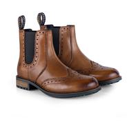 CATESBY ENGLAND Men's Sandringham Leather Brogue Chelsea Boots in Tan | Size: 10 CATESBY ENGLAND Tan 10