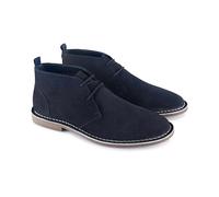 Catesby England Sahara Suede Leather Desert Boots Men Extra Padded Casual Chukka Boots Men, Navy, UK 12