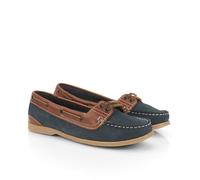 CATESBY ENGLAND Women's Pixie Premium Leather Boat Shoes in Navy | Size: 4 CATESBY ENGLAND Navy 4