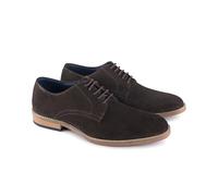 Catesby James Suede Derby Mens Shoes Lightweight Comfort Padded Formal Shoes for Men, Brown, UK 8