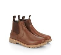 Catesby Klifton Premium Leather Mens Boots Comfort Padded Lightweight Durable Chelsea Boots for Men, Brown, UK 10