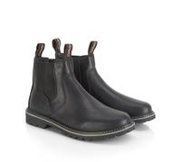 Catesby Klifton Premium Leather Mens Boots Comfort Padded Lightweight Durable Chelsea Boots for Men, Black, UK 11