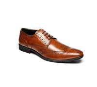 Catesby P743 Premium Leather Mens Shoes Brogue Formal Wedding Extra Padded Shoes for Men, UK, Tan 9