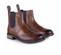 Catesby Sandringham Premium Leather Mens Boots Brogue Lightweight Durable Dealer Boots For Men, Brown, UK 10