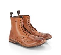 Catesby Southwell Premium Leather Mens Boots Goodyear Welted Brogue Lightweight Durable Smart Casual Lace Up for Men, Tan, UK 7