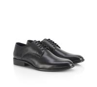 Catesby Todd Premium Leather Derby Mens Shoes Lightweight Comfort Padded Formal Shoes for Men, Black, UK 10
