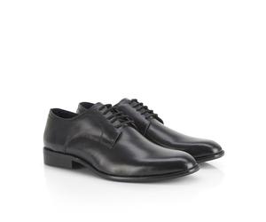 Catesby Todd Premium Leather Derby Mens Shoes Lightweight Comfort Padded Formal Shoes for Men, Black, UK 7