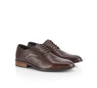Catesby Todd Premium Leather Derby Mens Shoes Lightweight Comfort Padded Formal Shoes for Men, Brown, UK 9