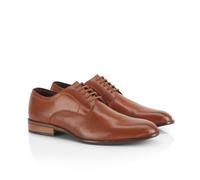 Catesby Todd Premium Leather Derby Mens Shoes Lightweight Comfort Padded Formal Shoes for Men, Tan, UK 11