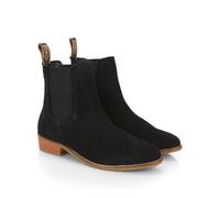 Catesby Zara Premium Suede Leather Womens Boots Comfortable Lightweight Chelsea Boots, Black, UK 5