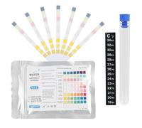 Cateye 100PCS 9-in-1 Aquarium Test Strips, Water Testing Kit with Plastic Tube and Thermometer Strip, Fish Tank Test Strips for Copper, Nitrite, Nitrate, pH, and More for Aquariums Fish Tanks Ponds