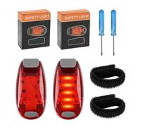 Cateye 2 Pack LED Safety Lights, Clip On Flashing Strobe Bright Light with 5 LED Beads, High Visibility Waterproof Bike Tail Light for Running Jogging Walking Cycling Kids Dogs Helmet Backpack
