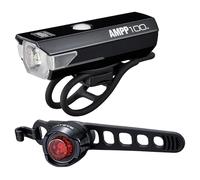 Cateye AMPP 100 & ORB Bike Light Set Black