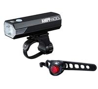 CATEYE AMPP 400 / ORB Rechargeable LED Light Set Front & Rear Safety Lights Bright 400 Lumen, black