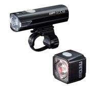 Cateye Ampp400s + Nano60 Light Set Silver 400/60 Lumens 400/60 Lumens Black