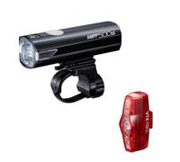 CatEye AMPP 500S - VIZ 150 Bike Light Set - 500 Lumen USB Rechargeable Front Light 150 Lumen Rear Light, Waterproof, Cycling Safety Kit