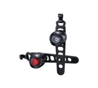 Cateye Orb Set Front & Rear Battery Bike Light Polished Black