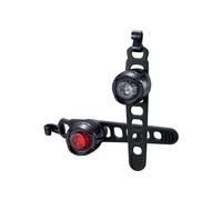 Cateye Orb Set Front & Rear Battery Bike Light Polished Black