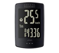 CatEye Padrone Stealth Wireless Cycle Computer: Large Display, Sleek Design, Wireless Transmission, Tracks Speed, Distance, Time, and More
