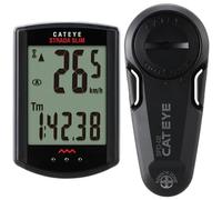 Black Cateye Strama Slim Wireless Cycle Computer System - Strada Slimline Head - cateye strada computer black wireless slim slimline cycle head unit