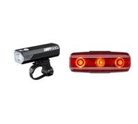 CatEye Unisex's Ampp 500 Front Bicycle Light, Black, One Size & CatEye CA475RAPMIC Rapid Micro Rear Lights and Reflectors, Cycling - Black