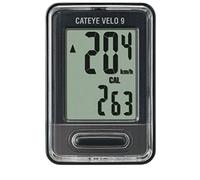 Cateye Wired Bike Computer - Velo 9 Cycling Auto Start / Stop & Calorie Counter Smart Cycle Odometer Speed & Distance Tracking